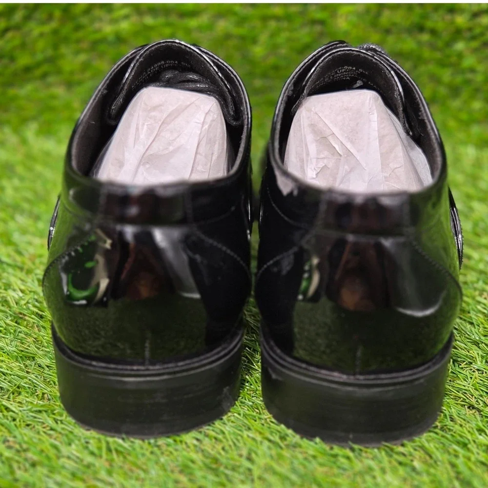 Stacy Adams Gala Cap Toe Oxford Patent Dress Shoes Black Men's SIZE 9